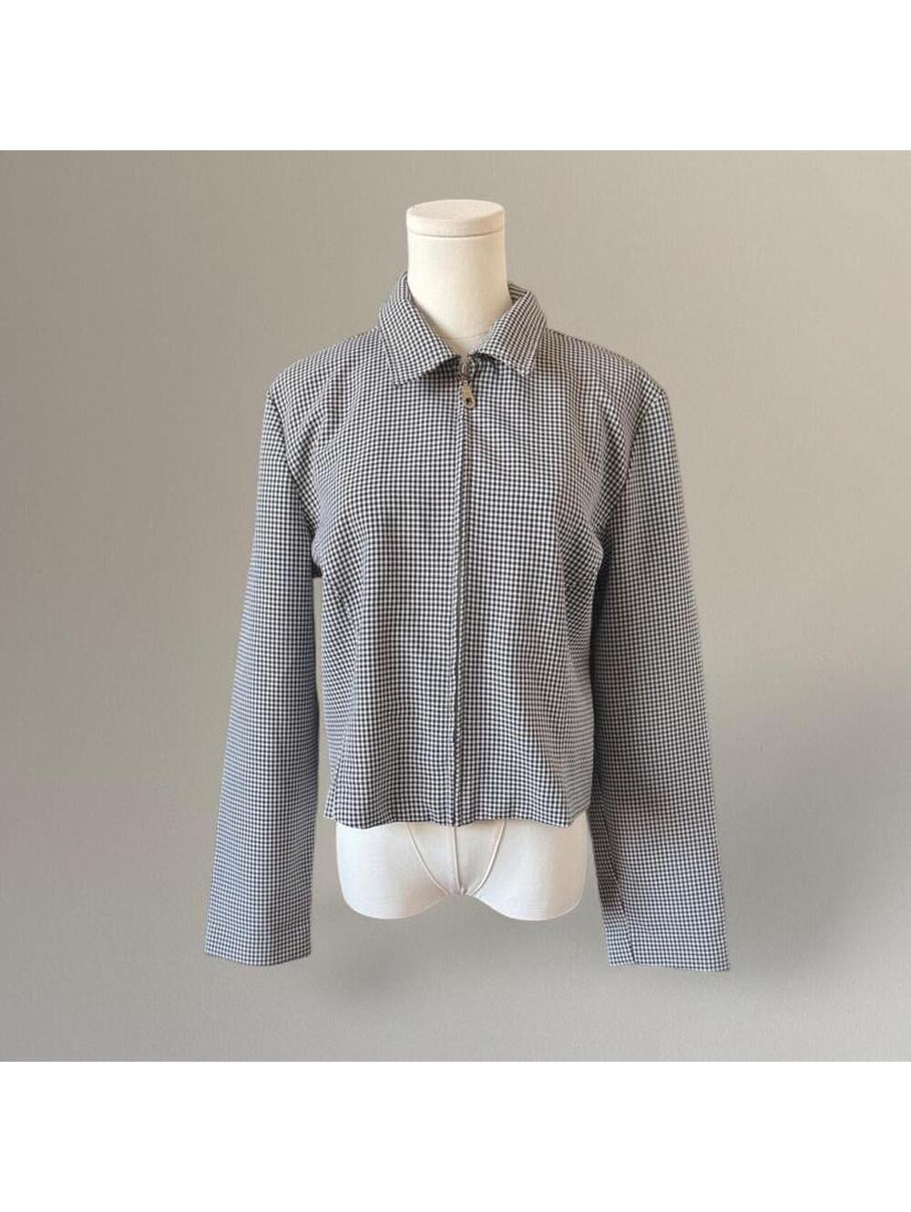 90s gingham zip up jacket from A. Byer. Size L.